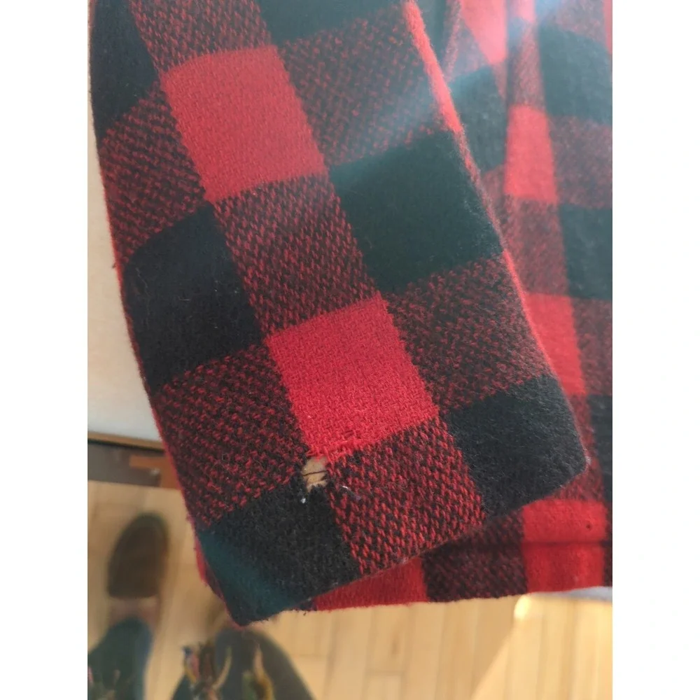 Vintage 60's Men Maine Guide‎ By Congress Wool Jacket Red Blue Plaid Size L